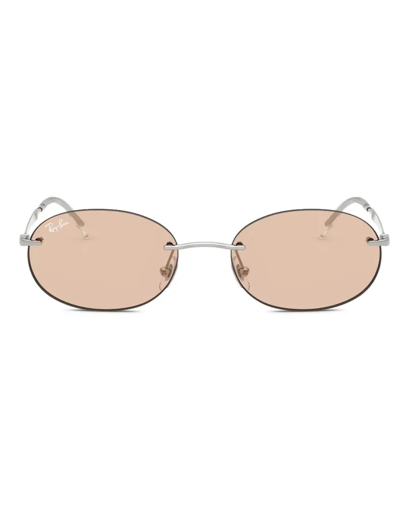 Ray Ban Sonnenbrille mit ovalem Gestell - Silber Silber