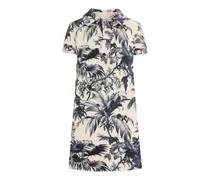 Etui-Kleid mit Palmen-Print - Nude