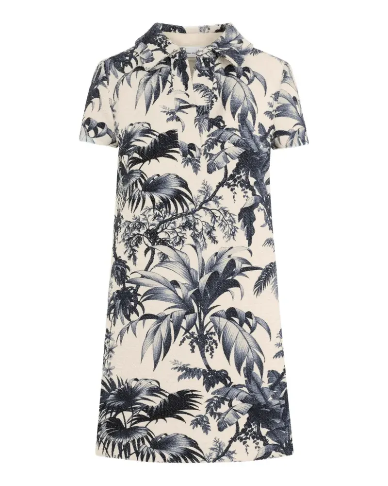 Oscar de la Renta Etui-Kleid mit Palmen-Print - Nude Nude