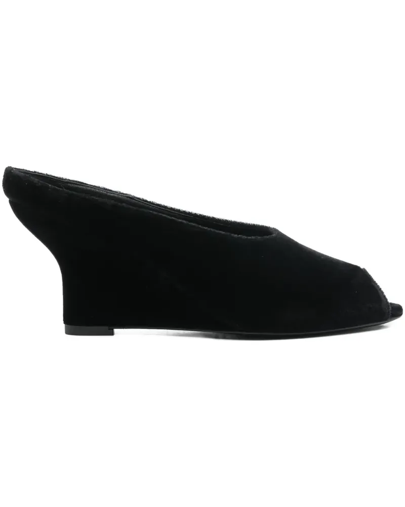 Totême Wedge-Sandalen aus Samt 75mm - Schwarz Schwarz