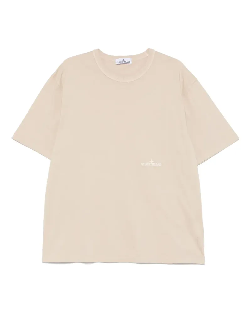 Stone Island T-Shirt mit Logo-Stickerei - Nude Nude