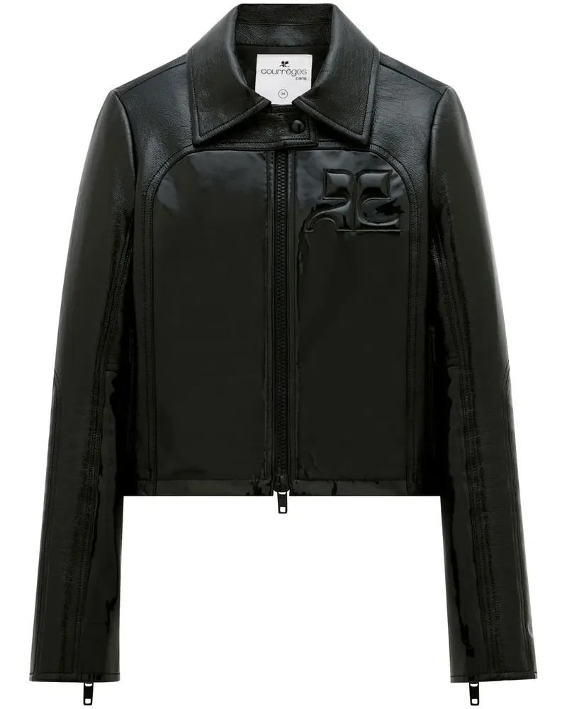 Courrèges Hemdjacke mit Logo-Patch - Schwarz Schwarz