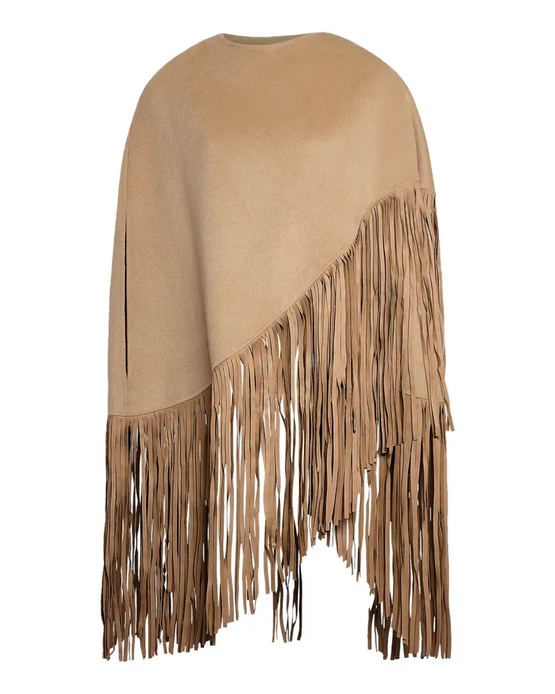 Yves Salomon Asymmetrisches Cape mit Fransen - Braun Braun
