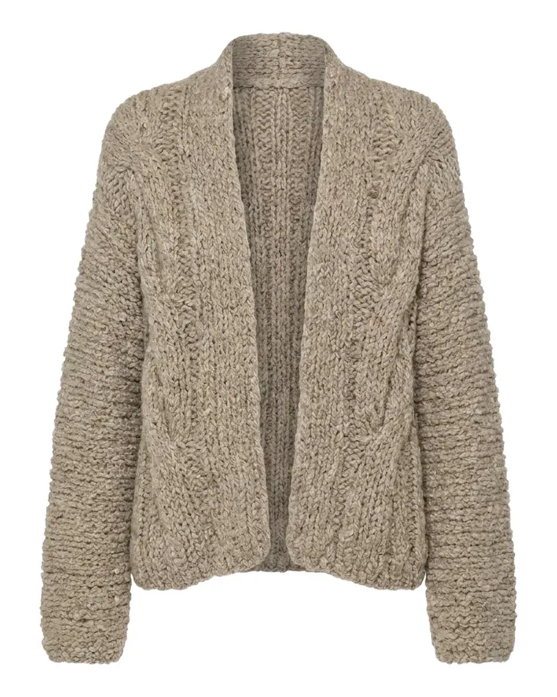 SMINFINITY Handgestrickter Cardigan mit Zopfmuster - Nude Nude