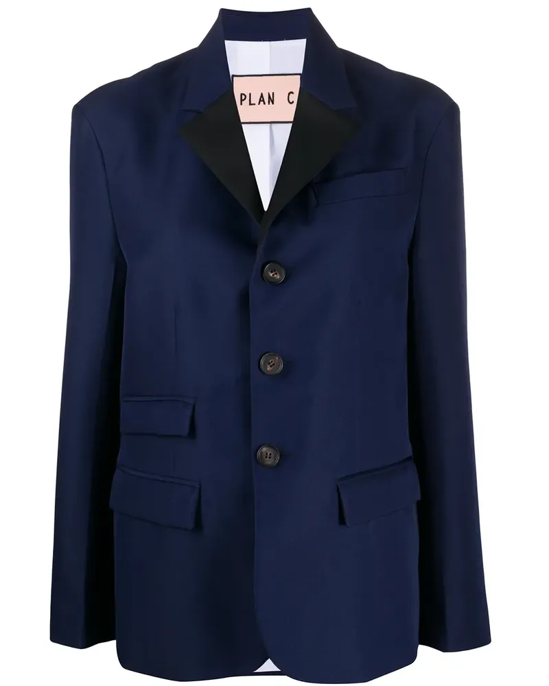 PLAN C Blazer mit Pattentaschen - Blau Blau