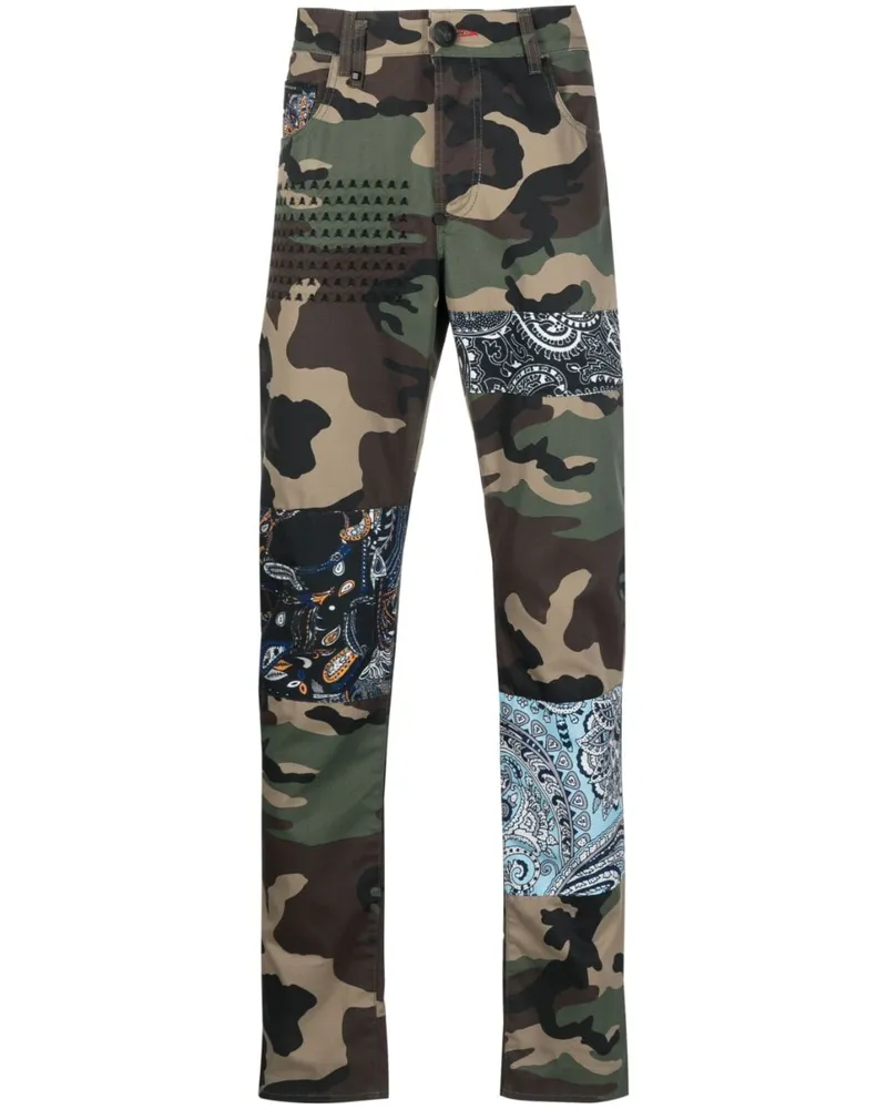 Philipp Plein Gerade Jeans mit Camouflage-Print Grün