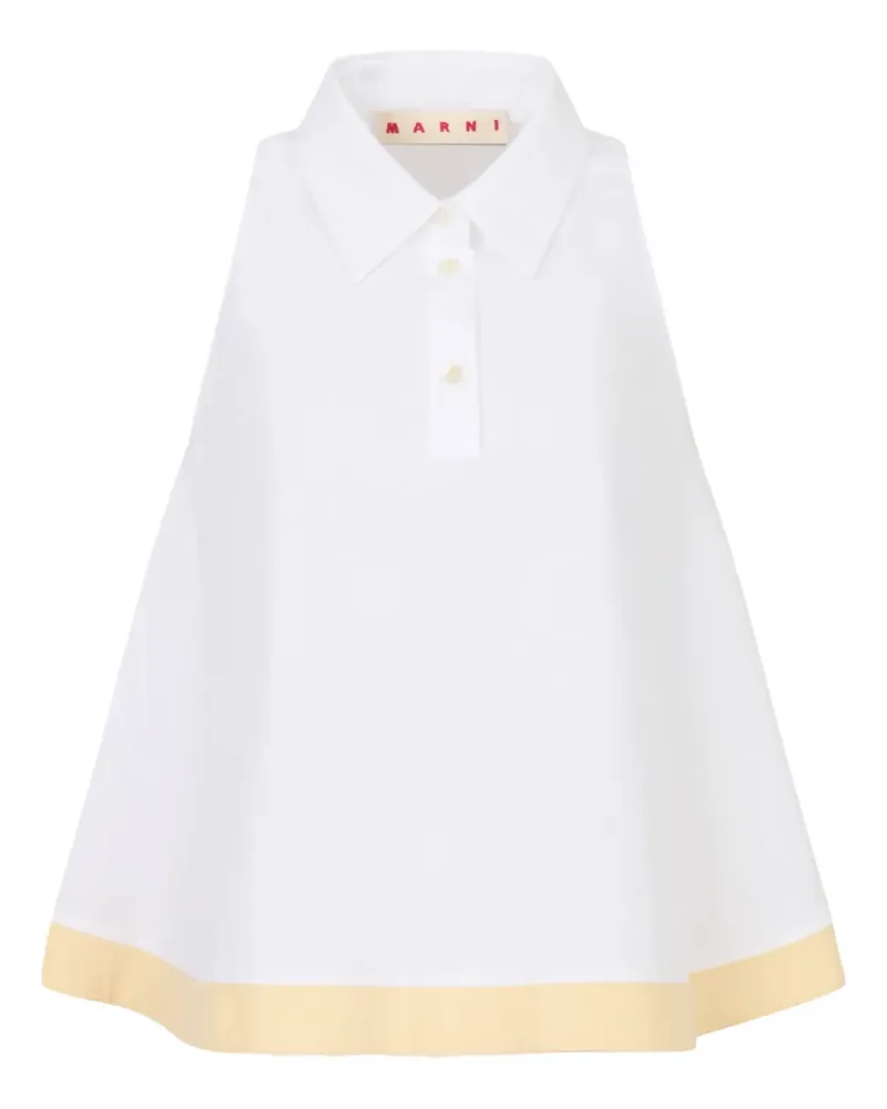Marni polo-collar contrast-hem shirt - Weiß Weiß