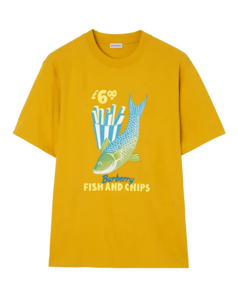 Burberry Fish and Chips​ T-Shirt aus Baumwolle - Gelb Gelb