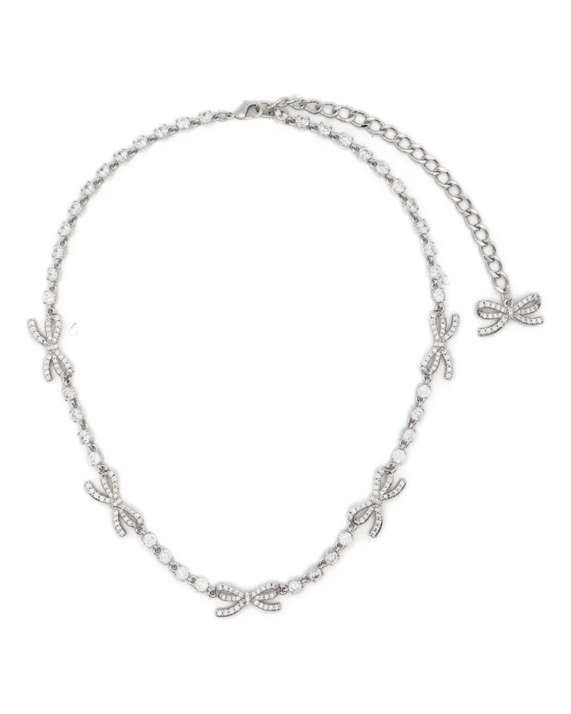 Self-Portrait bow-embellished necklace - Silber Silber