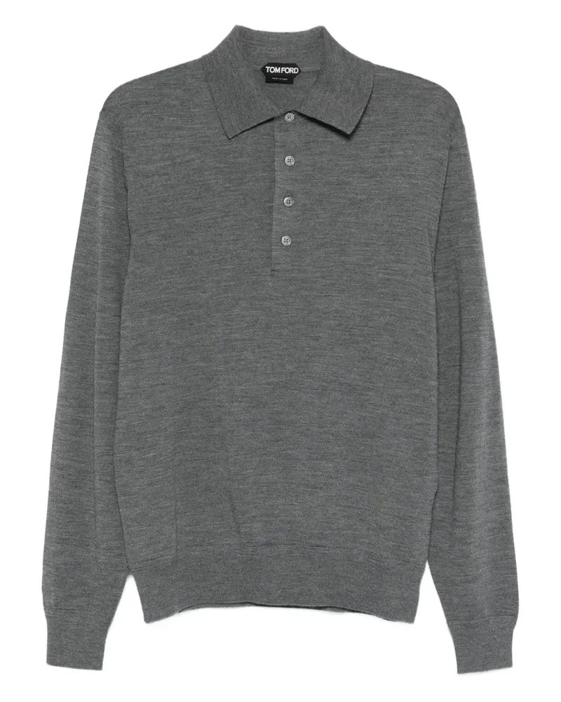 Tom Ford Langärmeliges Poloshirt - Grau Grau