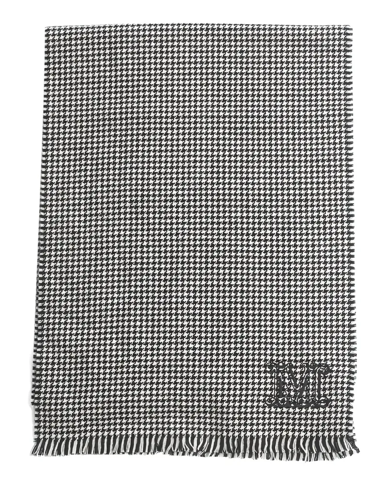 Max Mara Schal mit Hahnentrittmuster - Schwarz Schwarz