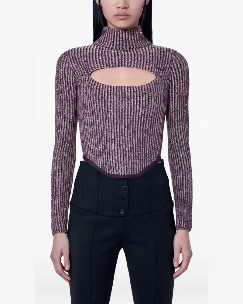 Vivienne Westwood cut-out ribbed-knit sweatshirt - Violett Violett