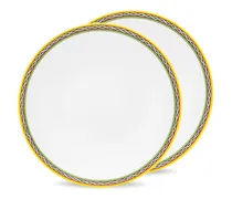 Suppenteller mit Carretto Siciliano-Rand (2er-Set) - Weiß