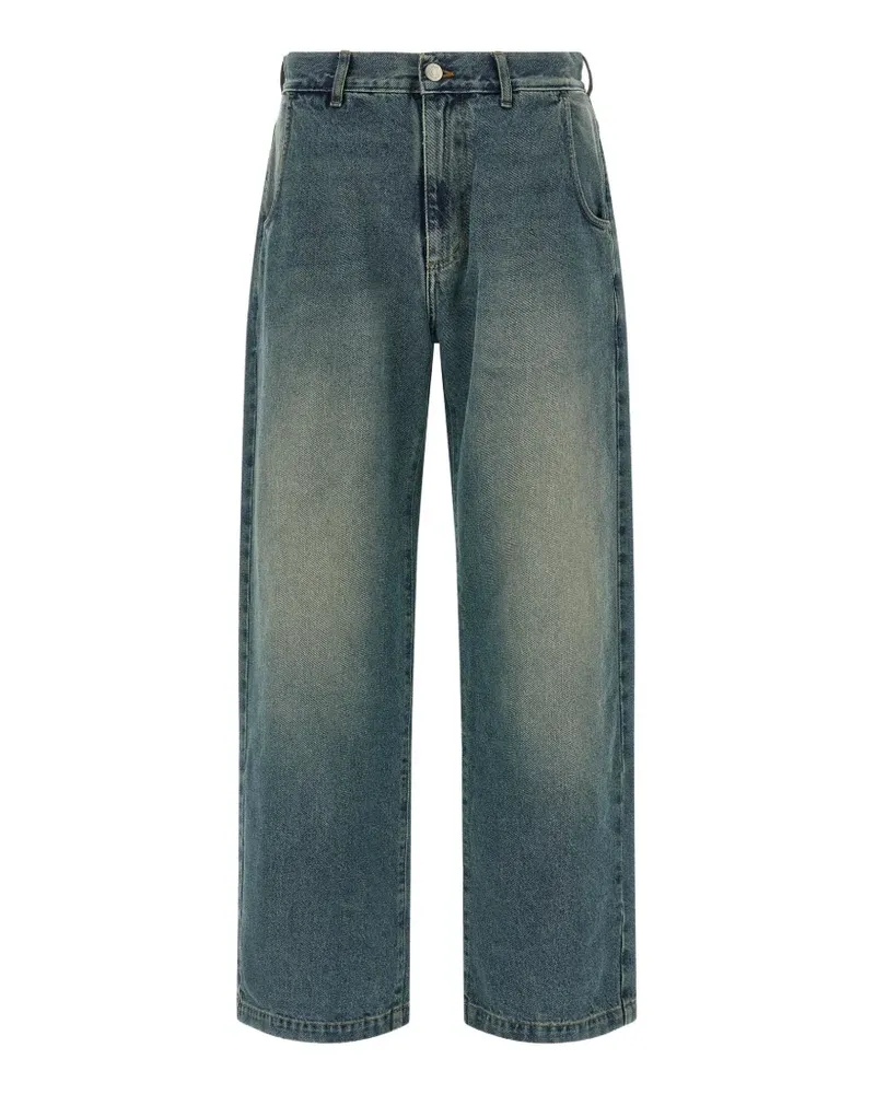 Mfpen contrast stitching straight jeans - Blau Blau