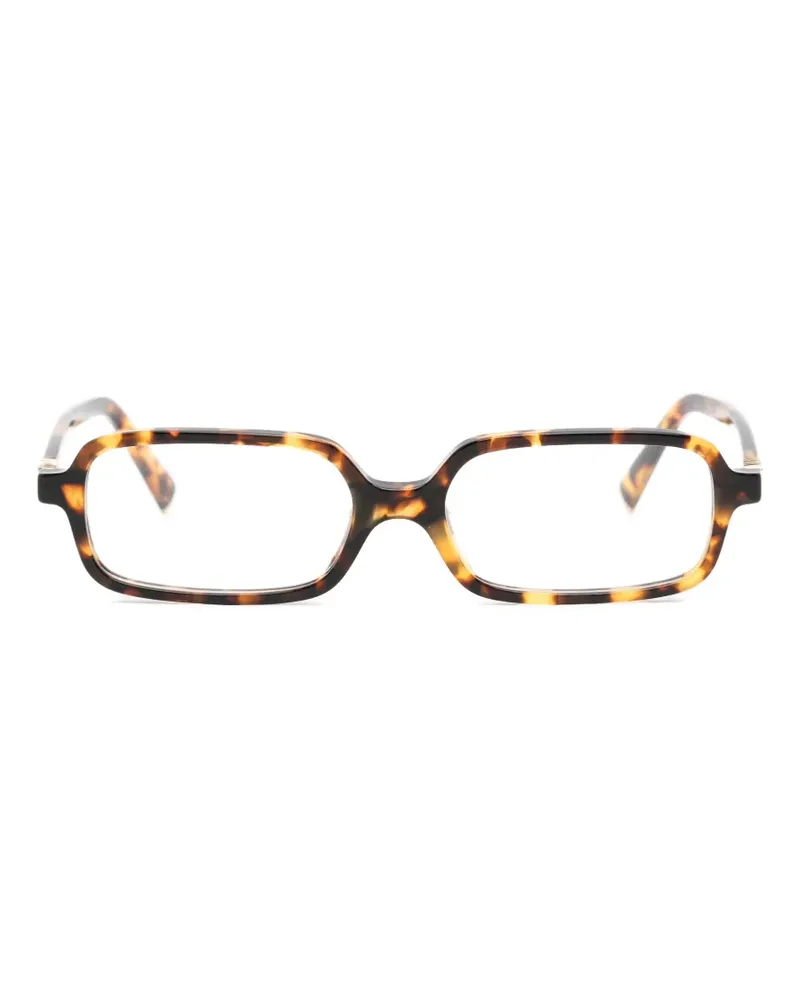 Miu Miu tortoiseshell-effect rectangle glasses - Braun Braun