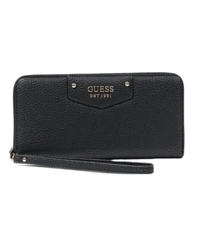 Guess logo-plaque wallet - Schwarz Schwarz