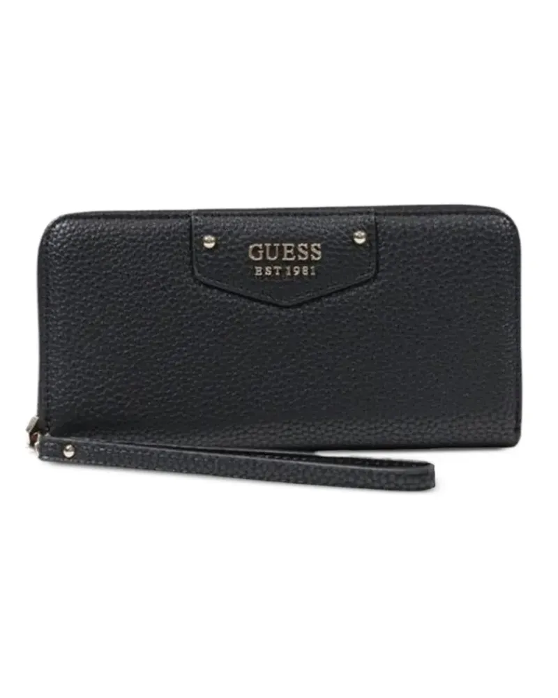 Guess logo-plaque wallet - Schwarz Schwarz