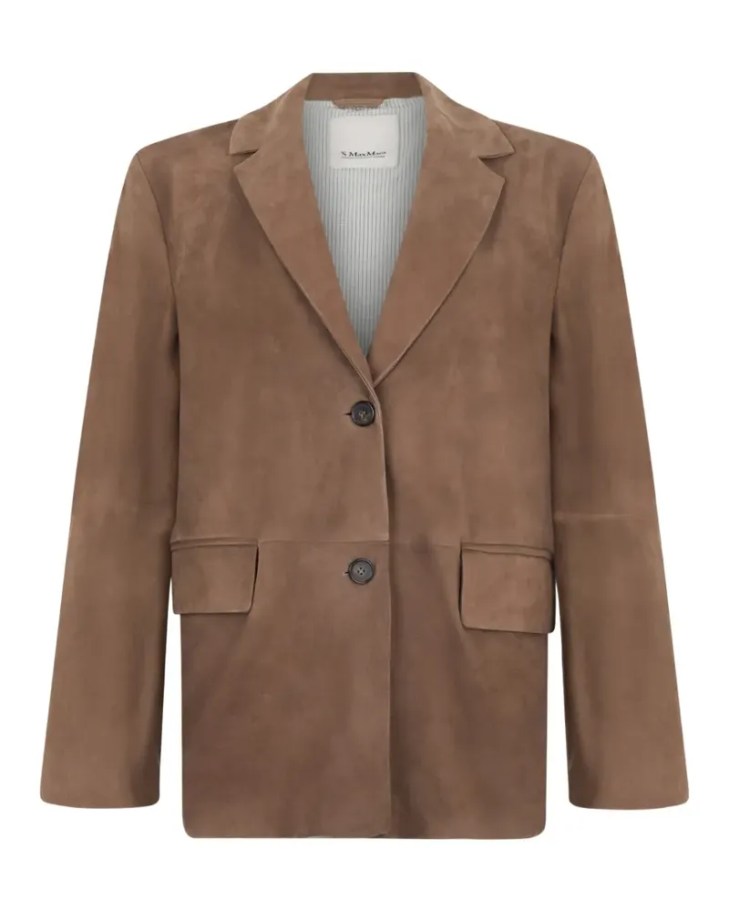Max Mara Anfora suede notched-lapel jacket - Braun Braun