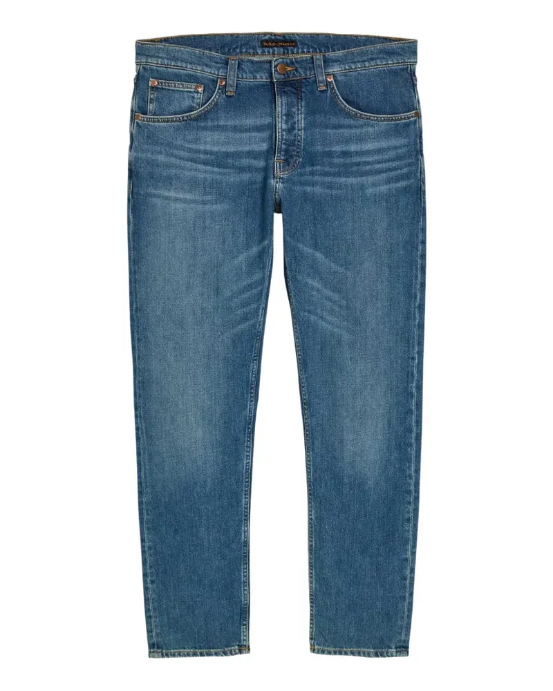 Nudie Jeans whiskered faded-effect jeans - Blau Blau