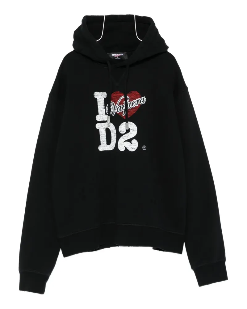 Dsquared2 logo-print hoodie - Schwarz Schwarz