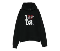 Hoodie mit Logo-Print - Schwarz
