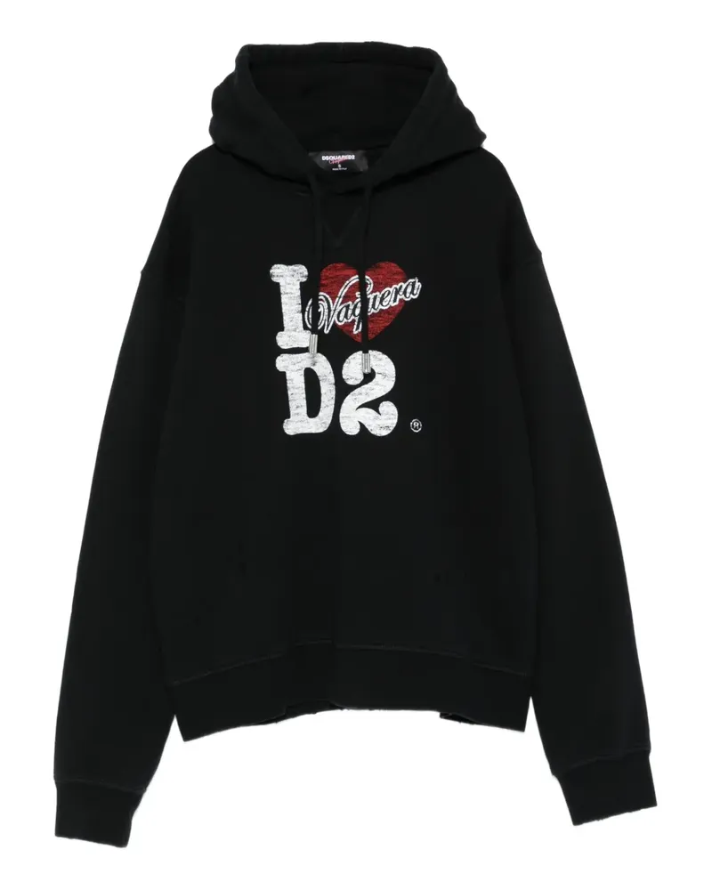 Dsquared2 Hoodie mit Logo-Print - Schwarz Schwarz