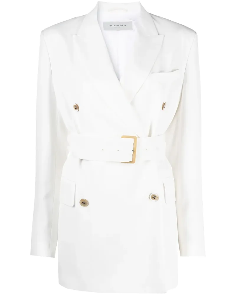 Golden Goose Doppelreihiger Blazer mit Gürtel - Weiß Weiß