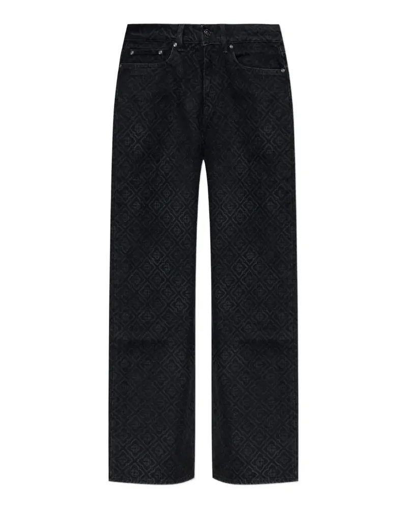 Casablanca Paris Jeans mit Monogramm-Print - Schwarz Schwarz