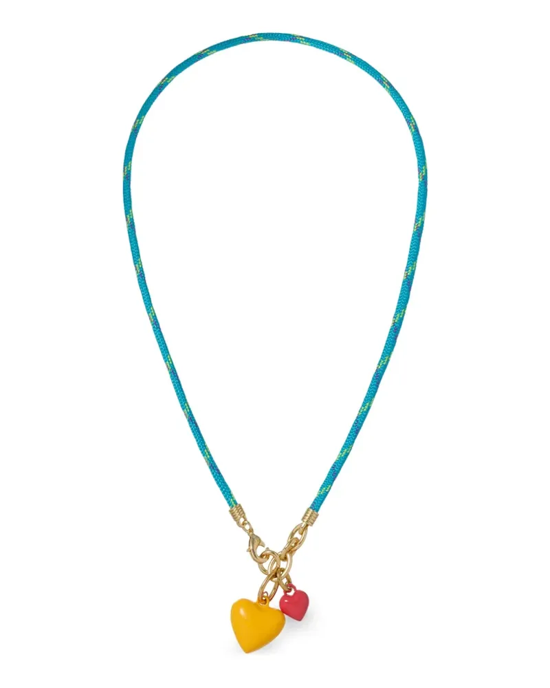 Roxanne Assoulin Happy Cord double-heart necklace - Blau Blau