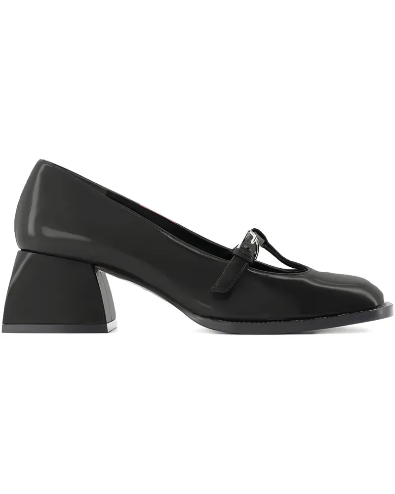 NODALETO Bulla Bobby Pumps mit Schnallenriemen 50mm - Schwarz Schwarz