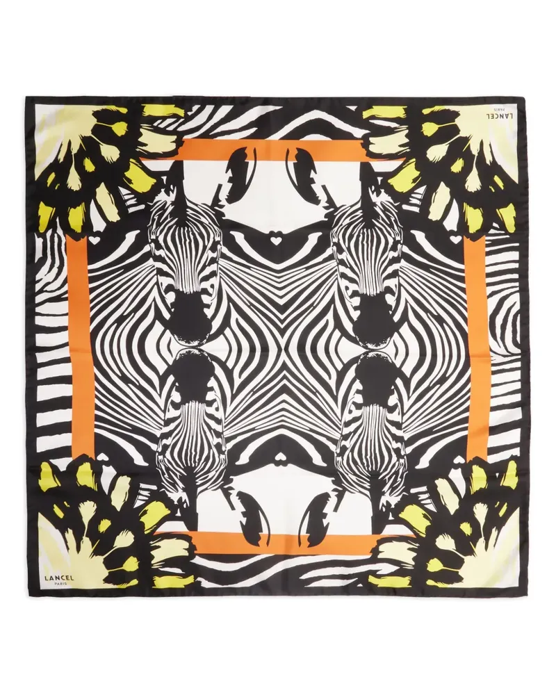 Lancel Zebra Mania Seidenschal - Schwarz Schwarz