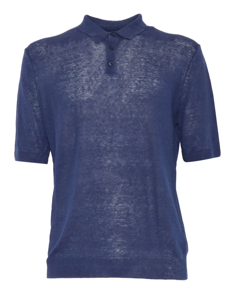 Ballantyne Poloshirt aus Leinen - Blau Blau