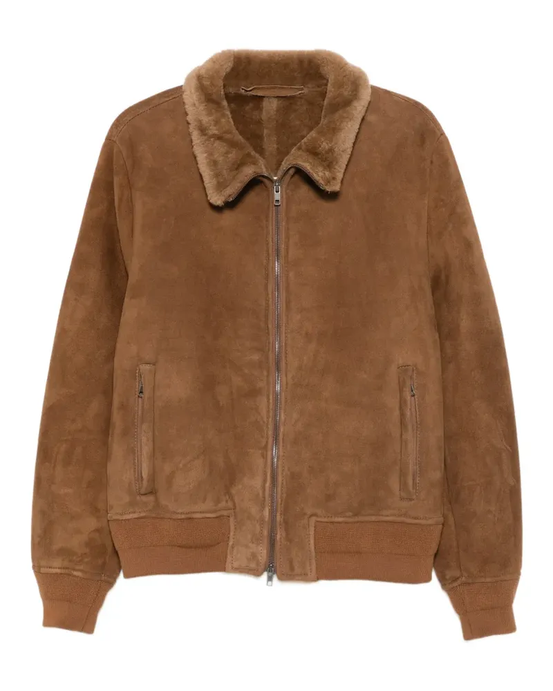 Salvatore Santoro Wildlederjacke mit Shearling-Kragen - Braun Braun