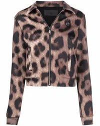 Philipp Plein Jacke mit Leoparden-Print Nude