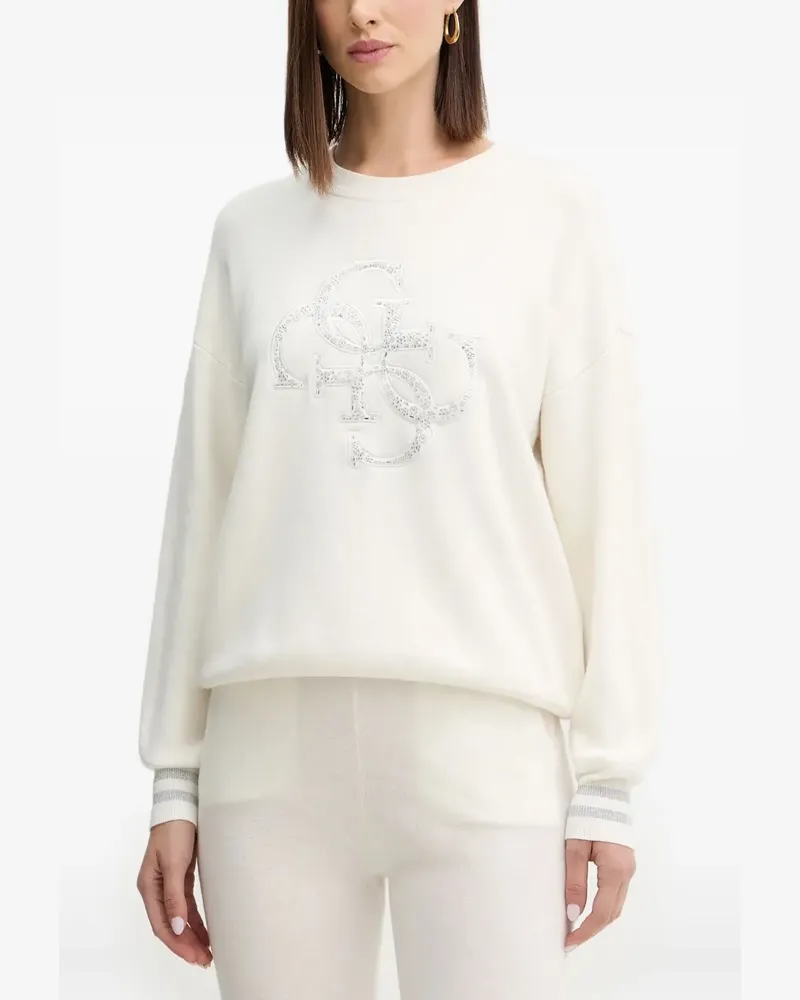 Guess logo-embroidered sweater - Nude Nude