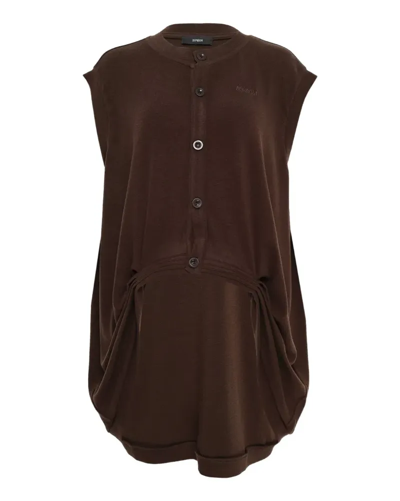 BONBOM Geknöpfter Cardigan mit Drapierung - Braun Braun