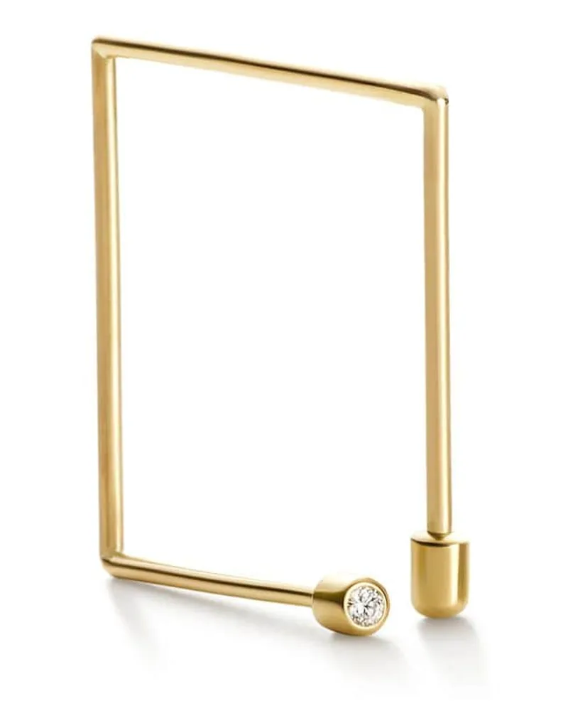 SHIHARA 18kt Twist Square 03 Gelbgoldohrring mit Diamanten Gold