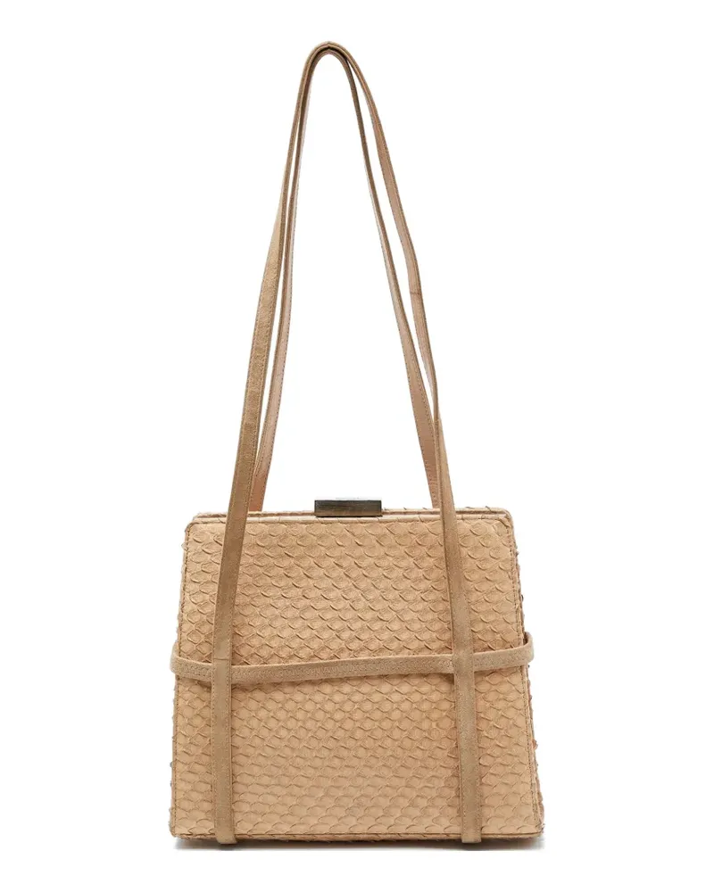 Bally Watersnake Schultertasche - Nude Nude