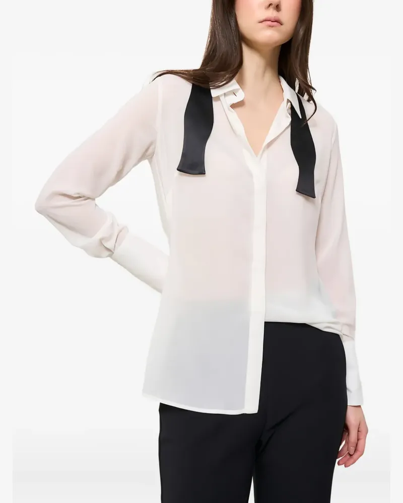 Elisabetta Franchi Hemd mit Schleife und Rückenausschnitt - Weiß Weiß