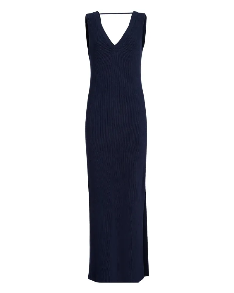 Brunello Cucinelli Maxikleid aus geripptem Strick - Blau Blau