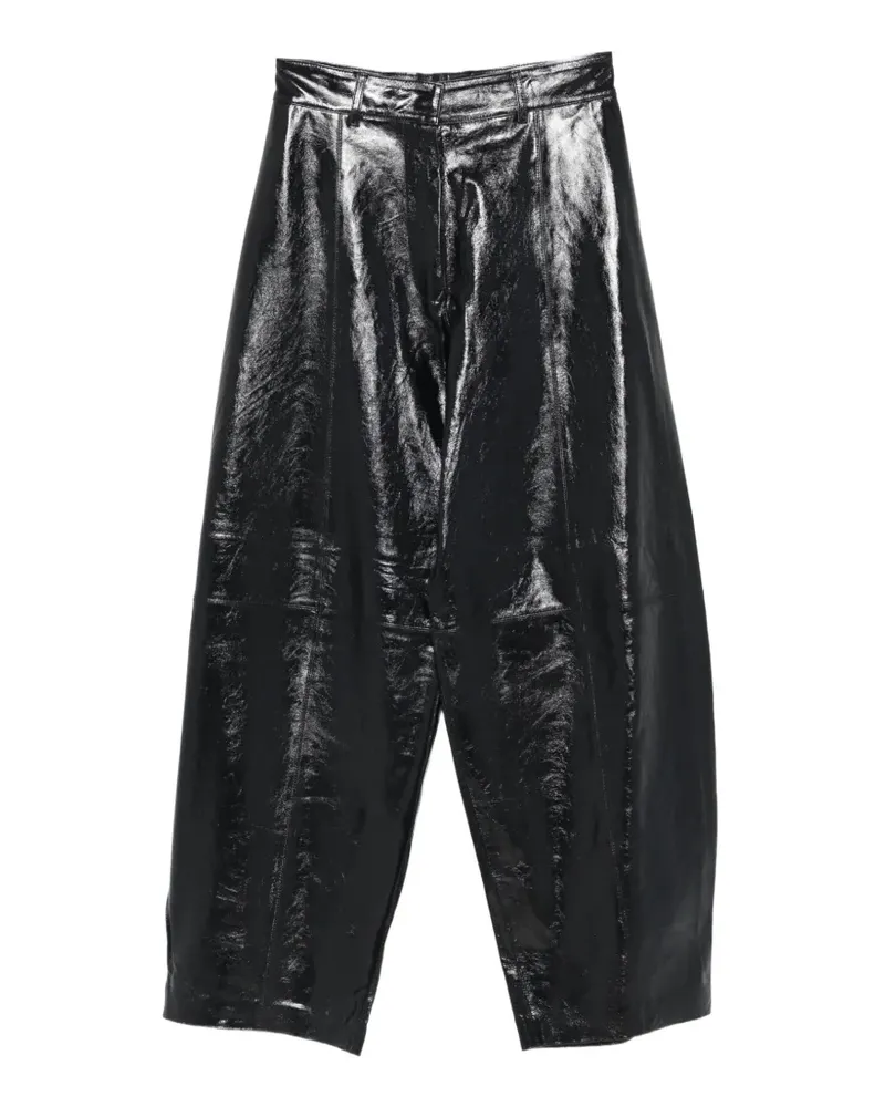 ALYSI Hose mit glänzenden Einsätzen - Schwarz Schwarz
