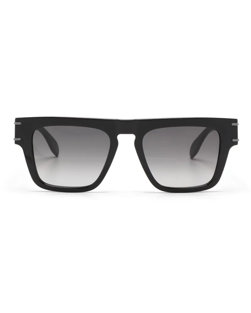 Alexander McQueen Sonnenbrille mit flacher Oberseite - Schwarz Schwarz