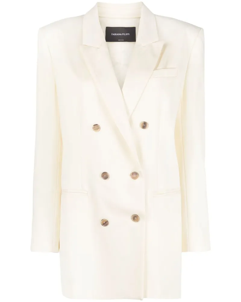 Fabiana Filippi Doppelreihiger Blazer - Weiß Weiß