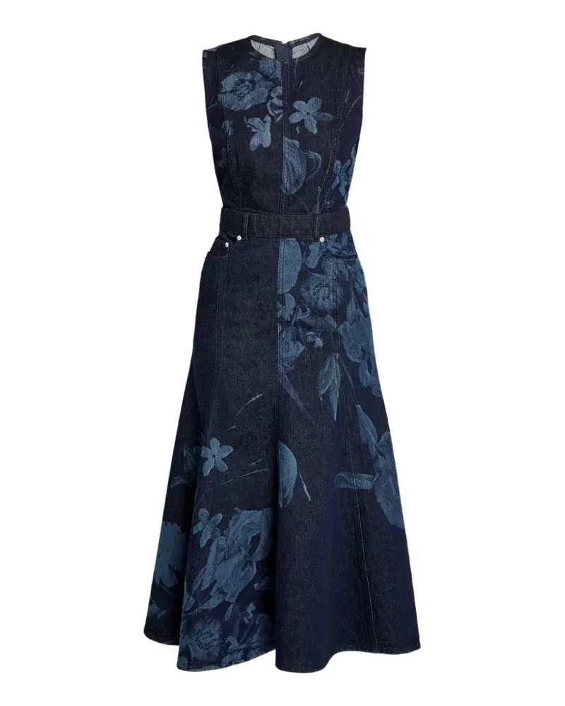 Erdem Ärmelloses Midikleid mit Print - Blau Blau