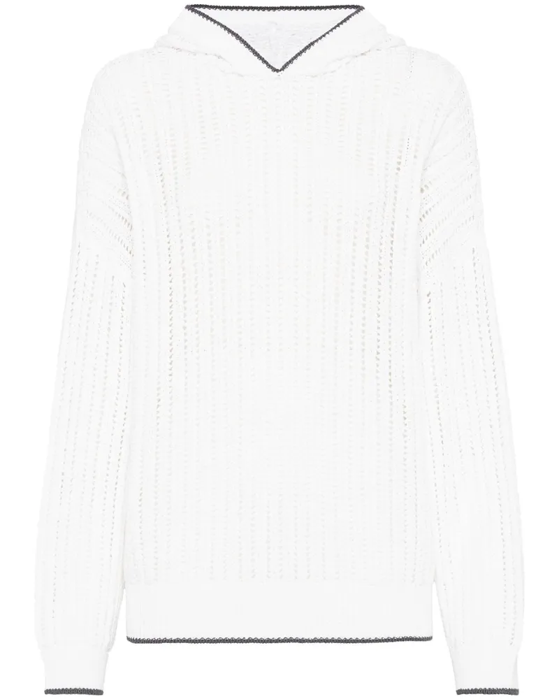 Brunello Cucinelli Verzierter Pullover - Weiß Weiß