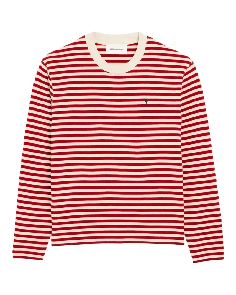 AMI Paris Mariniere T-Shirt aus Baumwolle mit Ami de Coeur - Rot Rot
