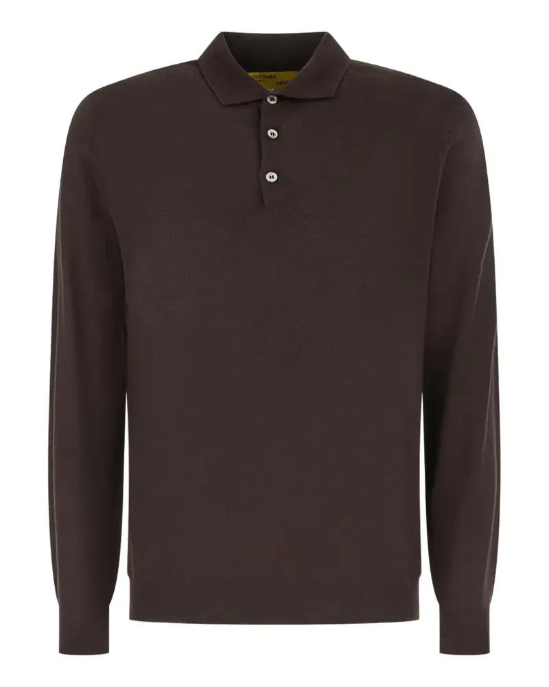 Customer Lovers Langärmeliges Poloshirt - Braun Braun