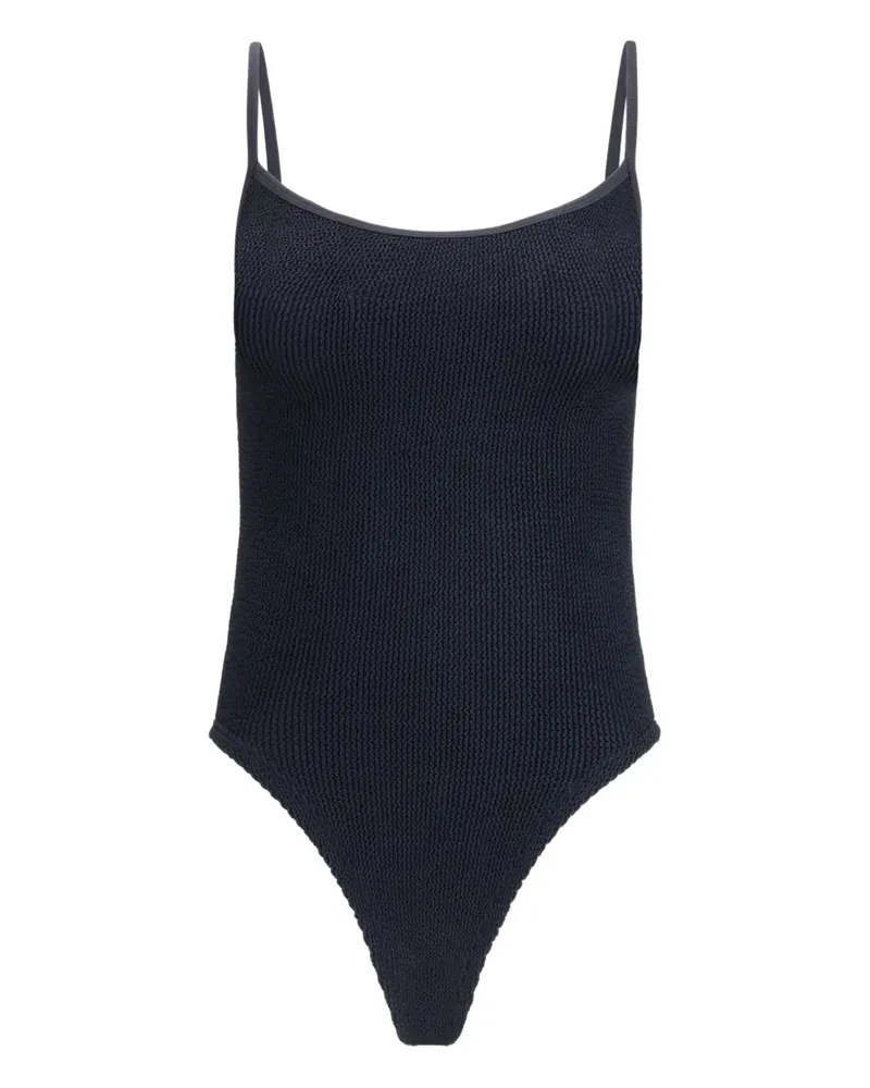 Hunza G Gerippter Pamela Badeanzug - Schwarz Schwarz