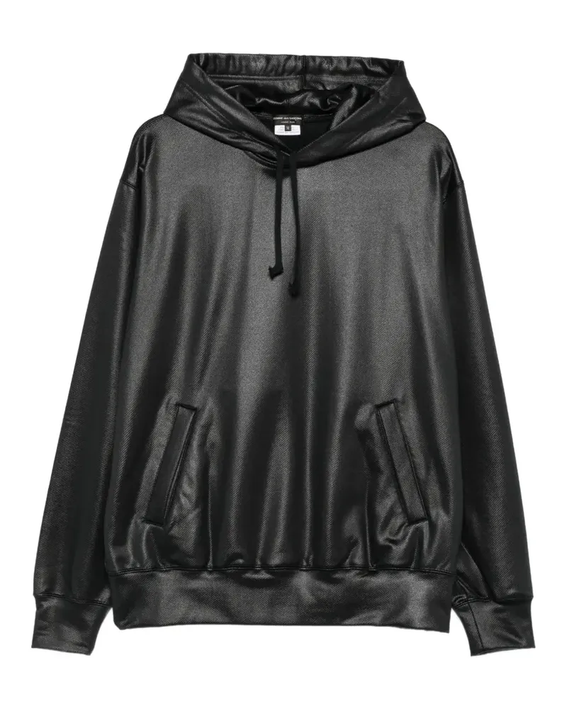 Comme des Garçons shine-finish drawstring hoodie - Schwarz Schwarz