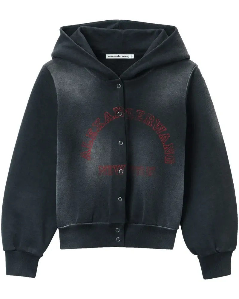 Alexander Wang Kapuzenjacke im Distressed-Look - Schwarz Schwarz